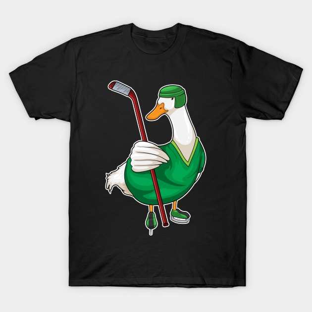 Duck Ice hockey Ice hockey stick T-Shirt by Markus Schnabel